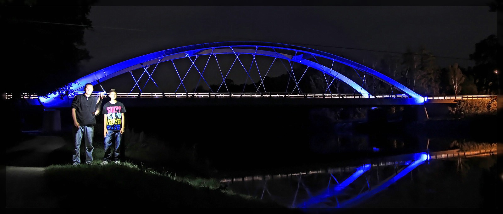 Donaubrücke Günzburg in der Nacht