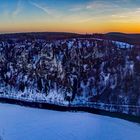 Donautal bei Gutenstein Sonnenuntergang Schnee 