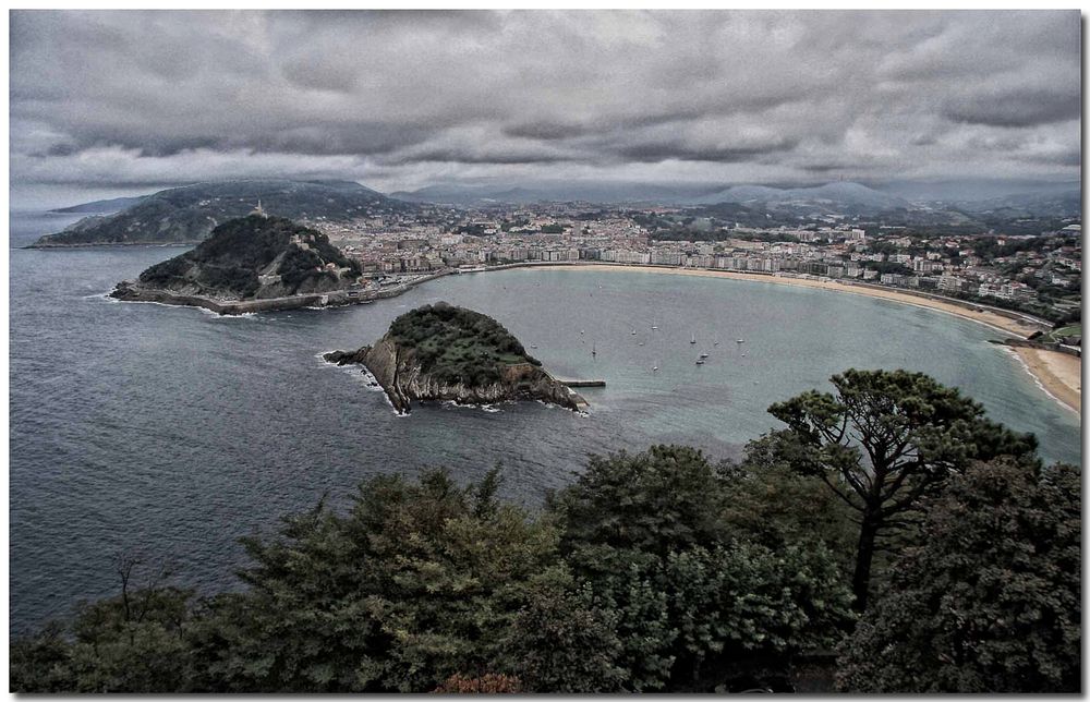 Donosti, llovía en la Concha