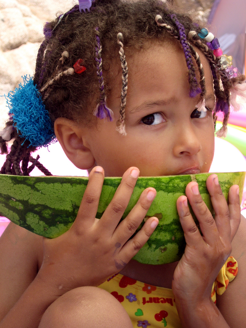 Don't you dare take my watermelon!