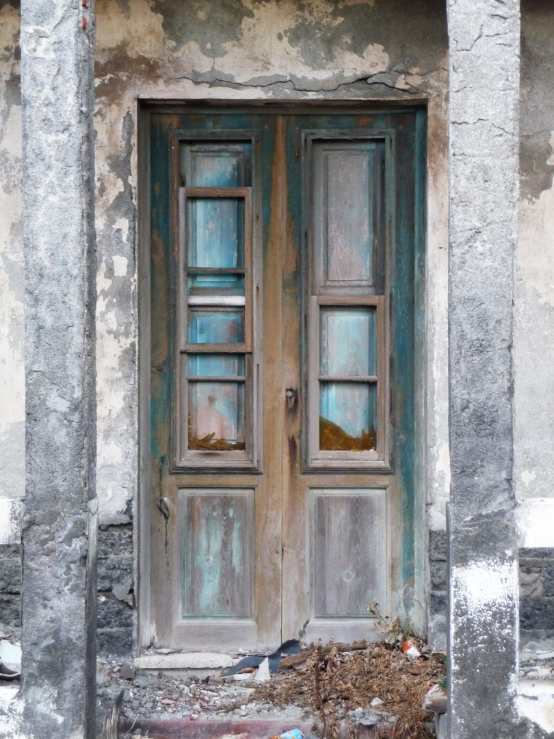 door in abandoned house