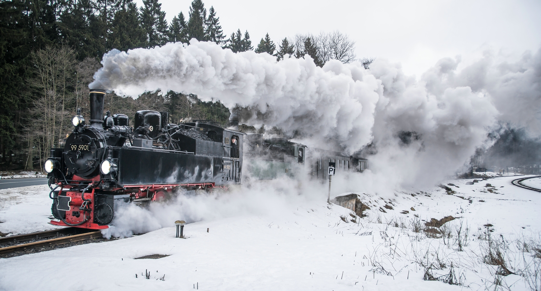 Doppel-Mallet im Schnee