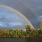 Doppel-Regenbogen über der Fulda