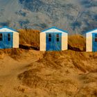 Doppelbelichtung Strandhäuser Texel