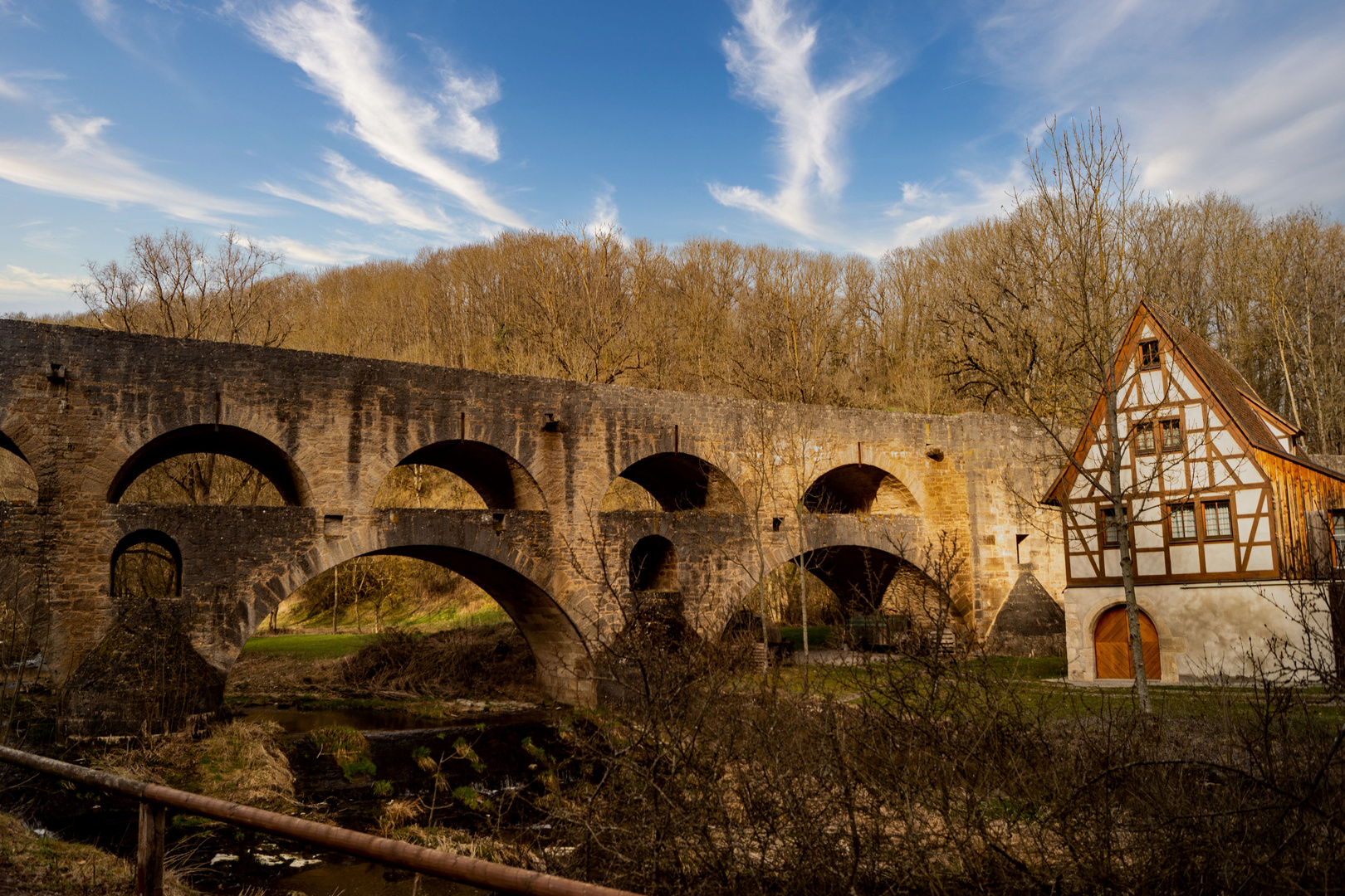 Doppelbrücke an der Tauber