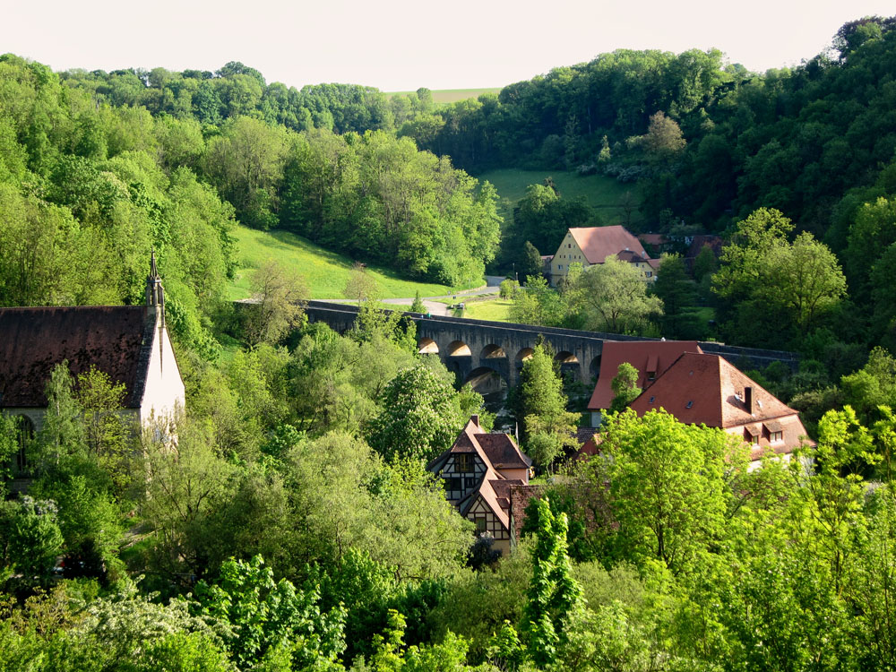 Doppelbrücke über die Tauber