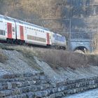 Doppeldecker beim Chaudfontaine-Tunnel (B)