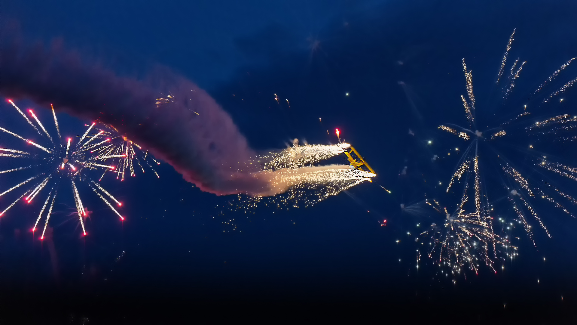 Doppeldecker Pyrotechnik 