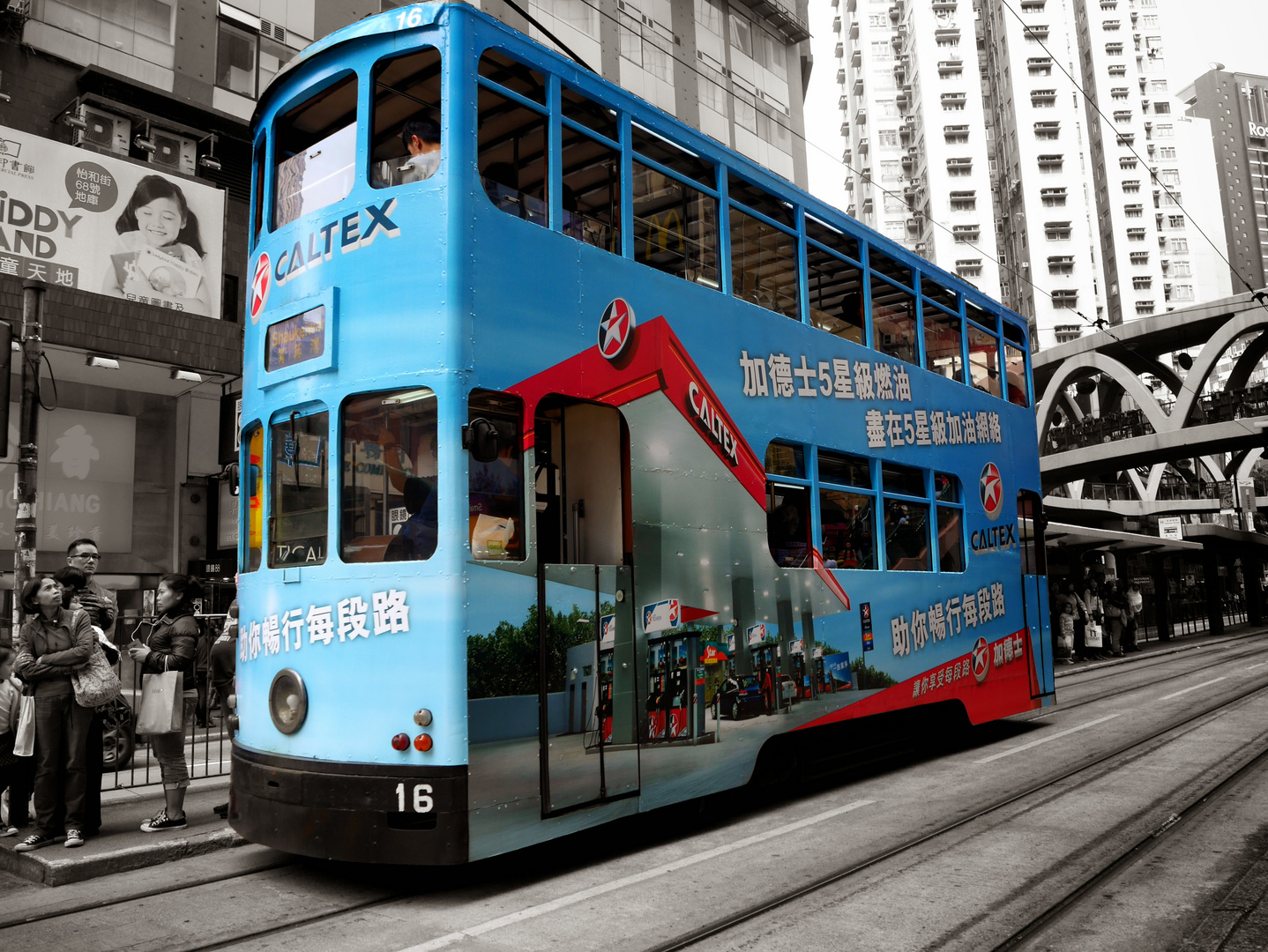 Doppeldeckerstraßenbahn in Hongkong