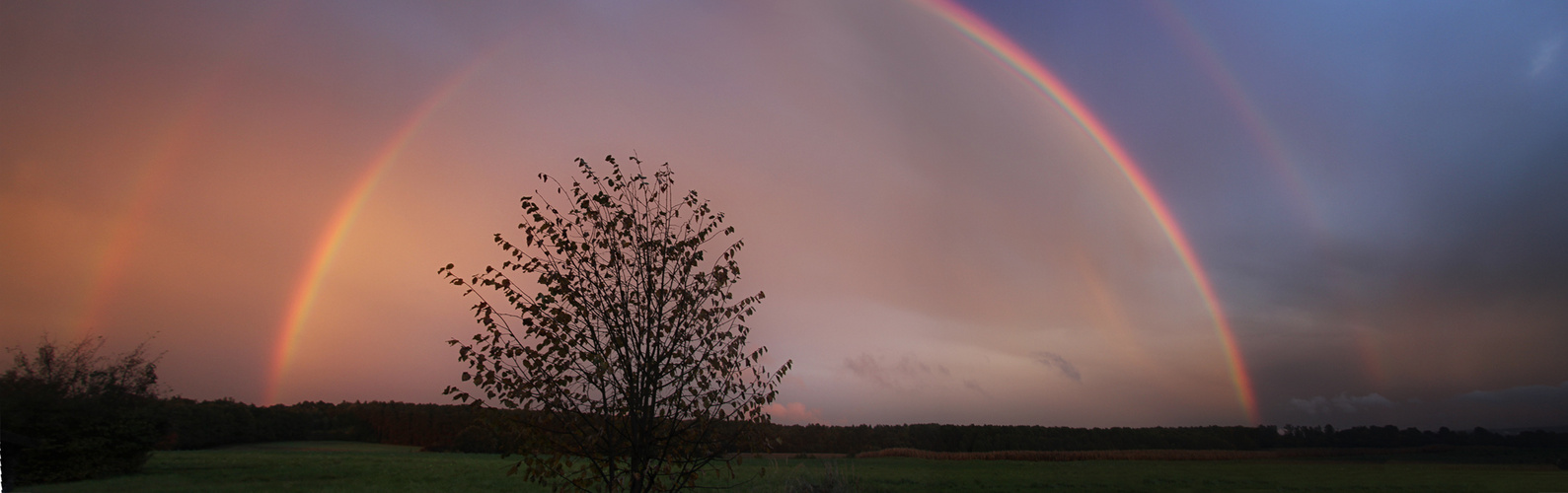 Doppelregenbogen, heute am Abend um 18 Uhr 39