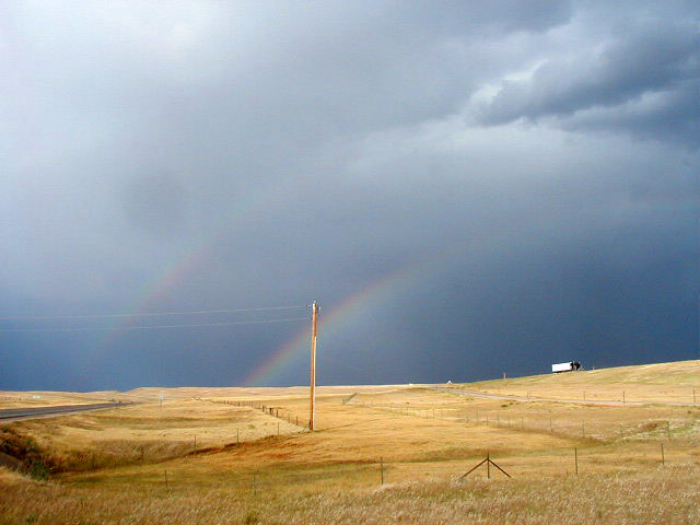 Doppelregenbogen nach einem Regensturm