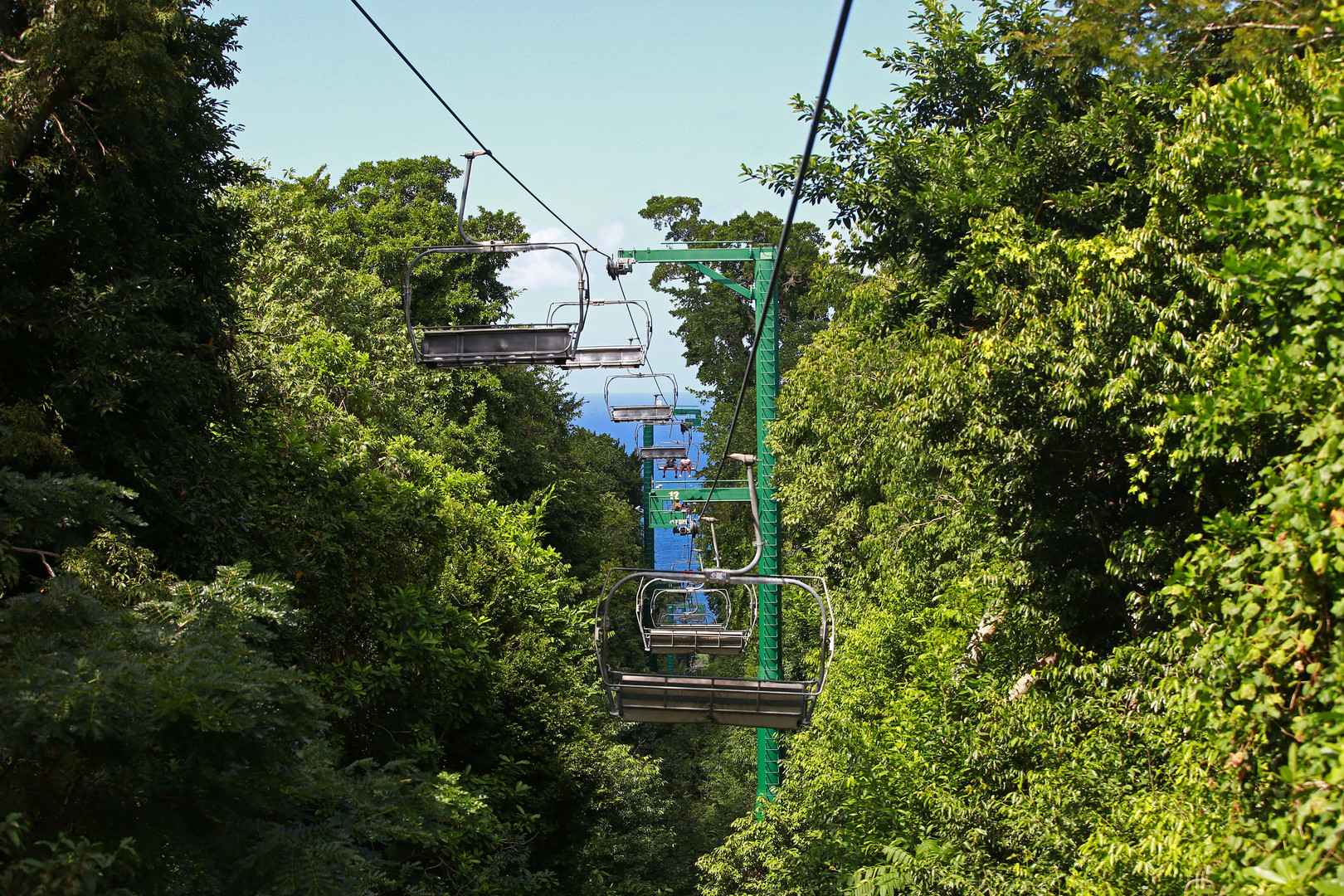 Doppelstöckige Seilbahn durch den Regenwald