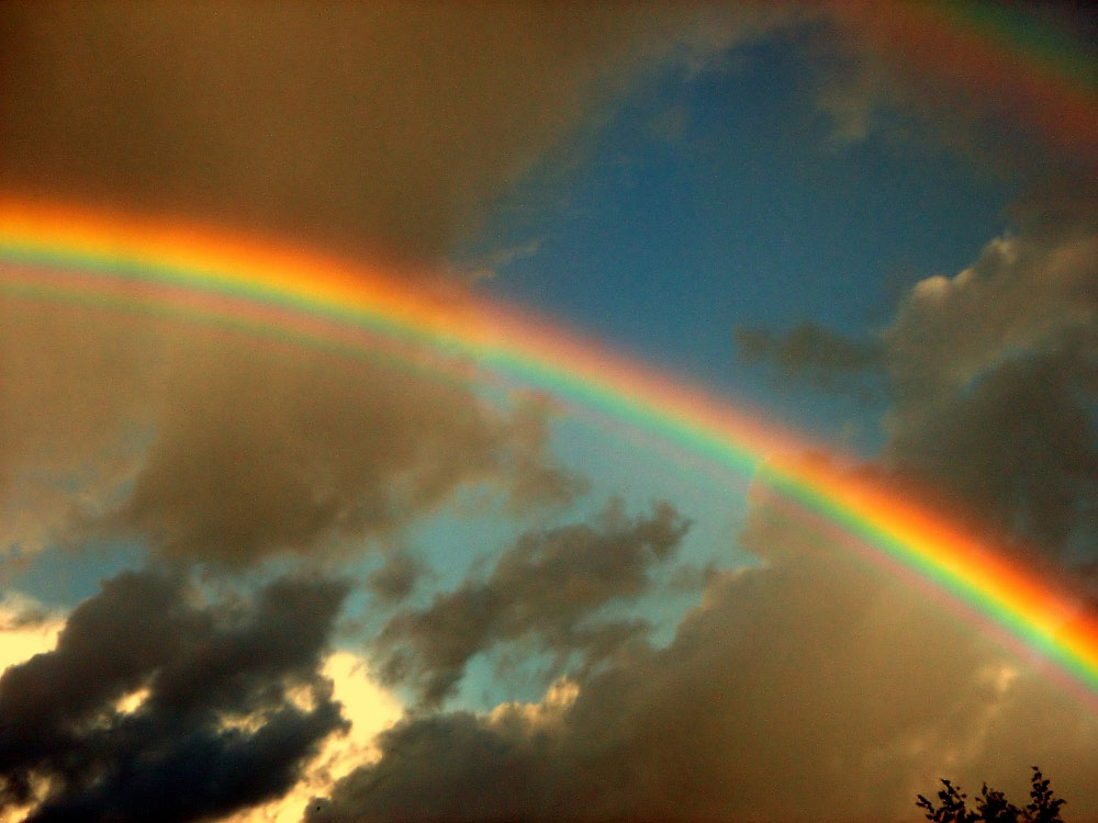 Doppelten Regenbogen nach einem Gewitter....