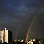 doppelter Regenbogen am Abendhimmel