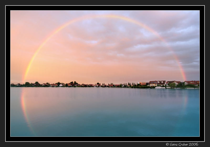 doppelter Regenbogen am Schlosssee