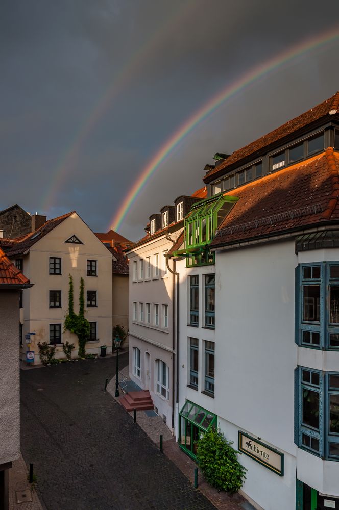 Doppelter Regenbogen - hochkant