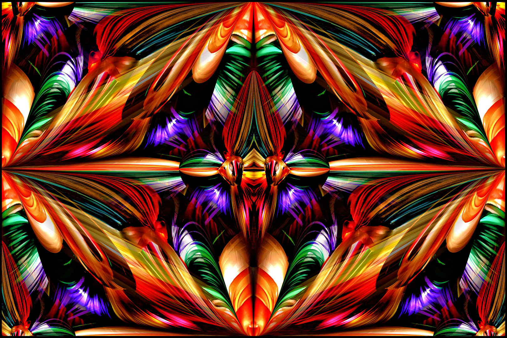Doppelter und mehrfach gespiegelter Tücherknoten in Multicolor