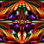 Doppelter und mehrfach gespiegelter Tücherknoten in Multicolor