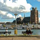 Dordrecht - View on Grote Kerk Seen From Oude Maas River Bank - Side Zwijndrecht - 09