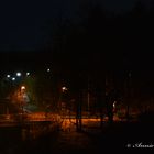 Dorf Ein,- und Ausfahrt bei Nacht