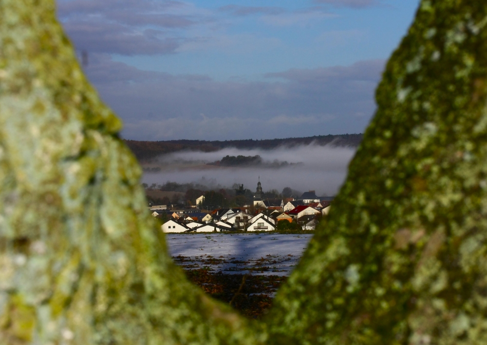 Dorf im Nebel