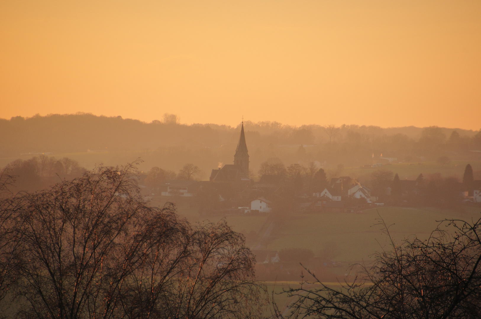 Dorf in der Abendsonne