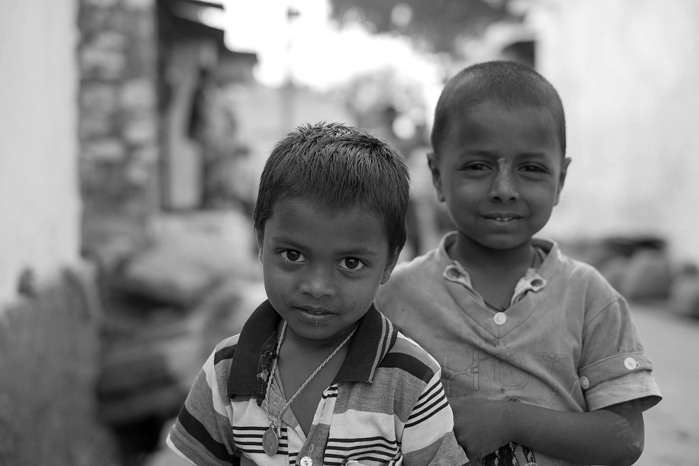 Dorfkinder in Karnataka