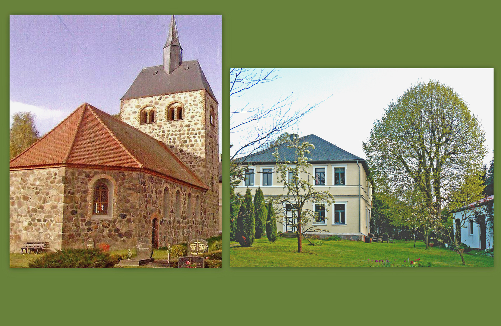 Dorfkirche und ehem. Pfarrhaus in Kremkau