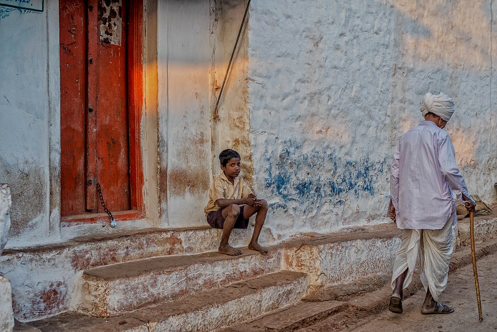 Dorfszene in Indien