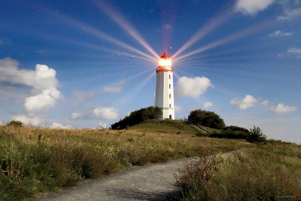 Dornbusch Hiddensee Nachts im Mondlicht