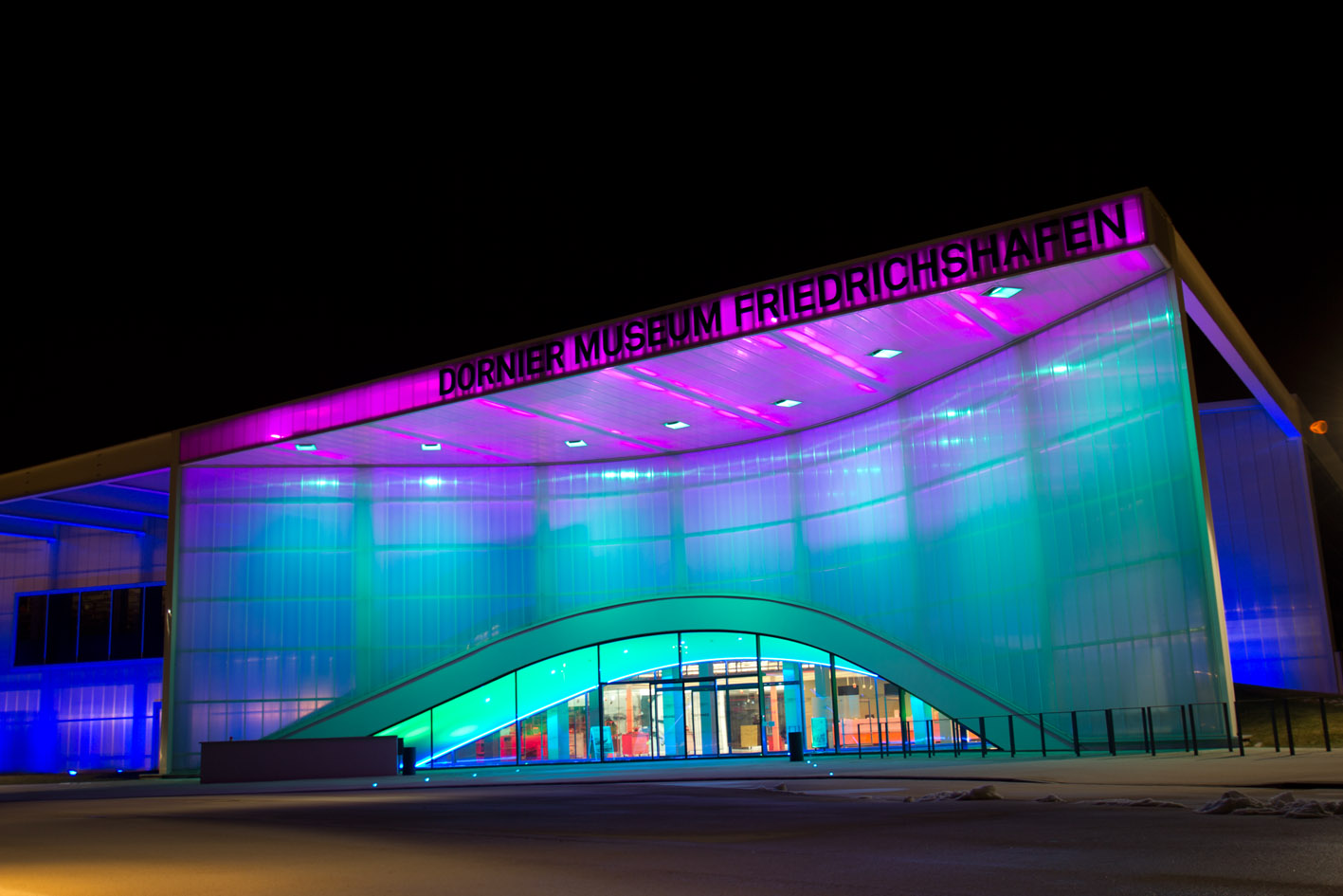 Dornier Museum bei Nacht