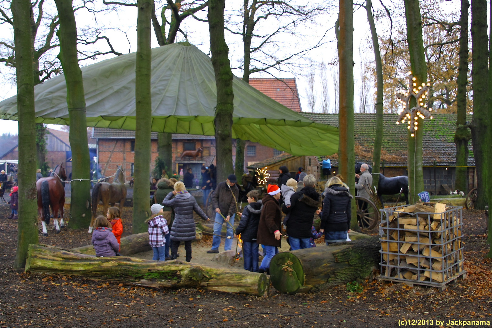 Dorstener Waldweihnacht / Beim Stockbrotbacken