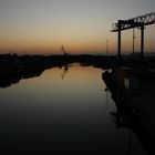 Dortmunder Hafen im Sonnenuntergang