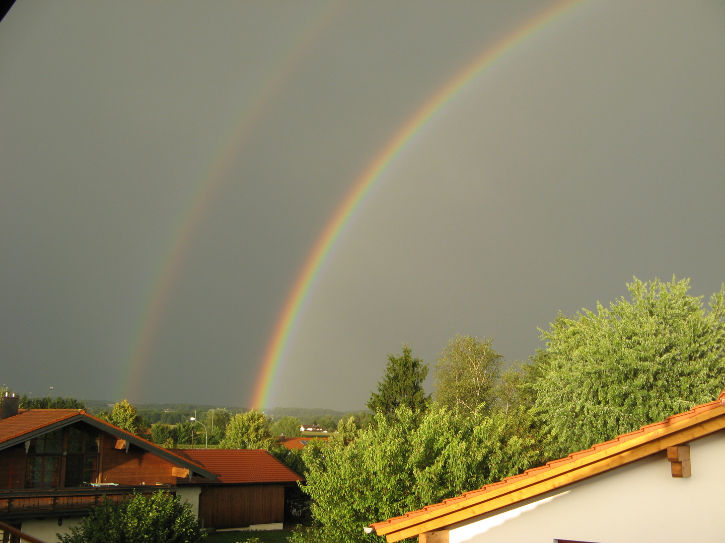 double rainbow over me