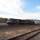 Double Stack Container Freight Train of Norfolk & Southern, Cresson, PA, USA