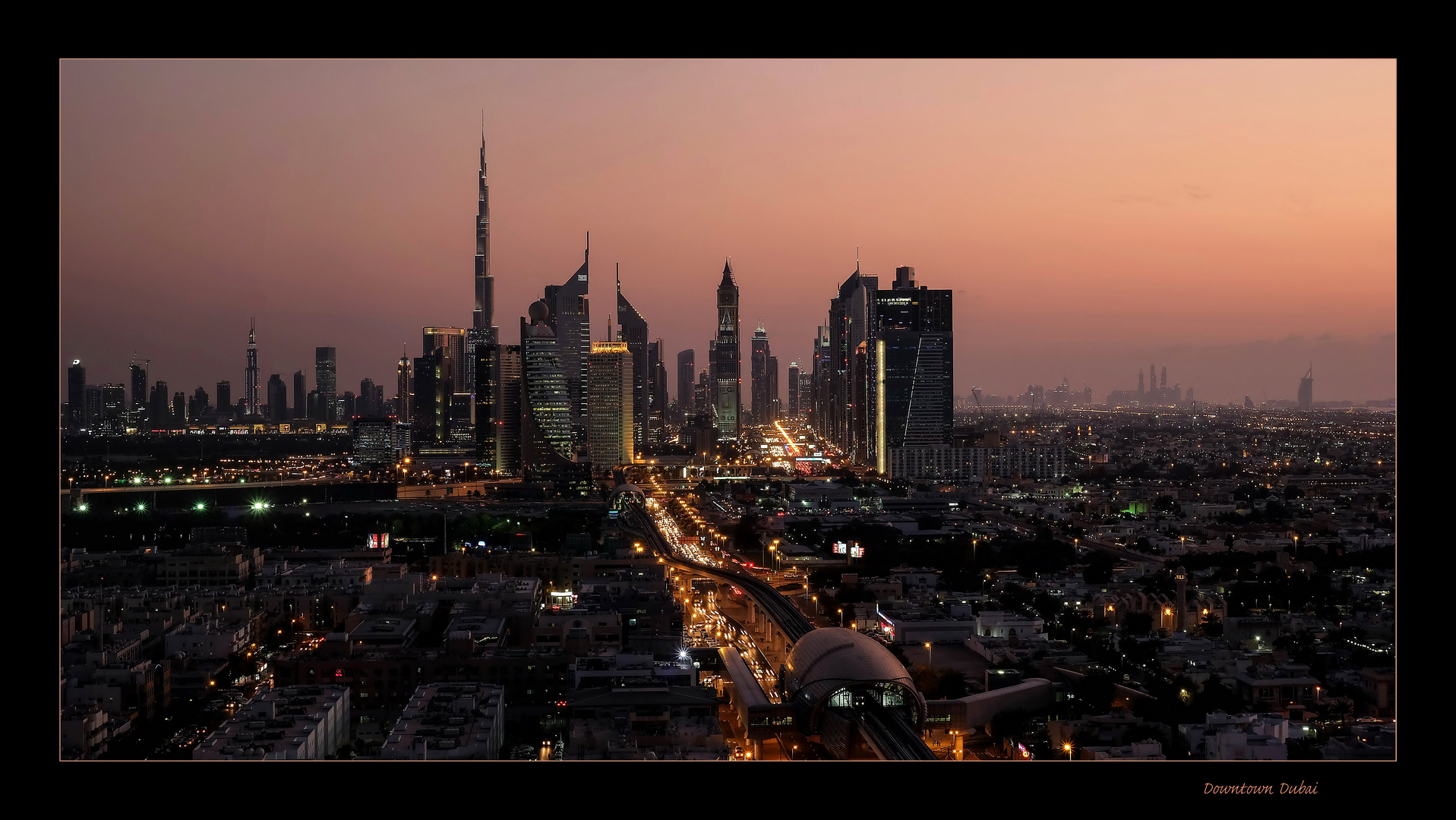 Downtown Dubai sunset