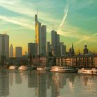 Downtown Frankfurt kurz vor Sonnenuntergang