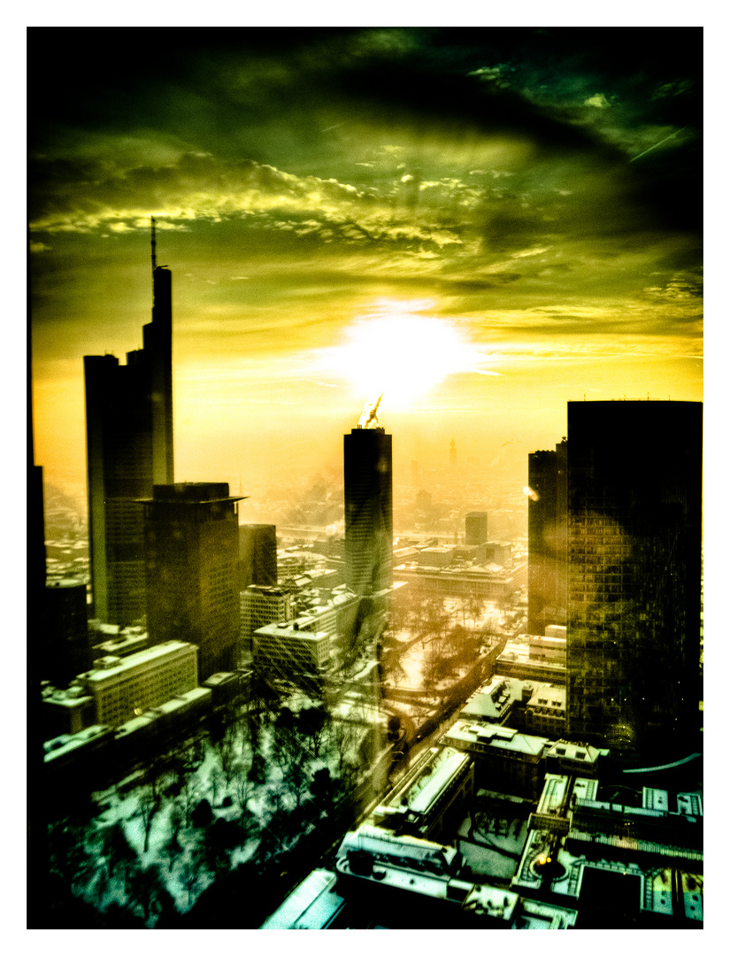 Downtown Frankfurt morgens um 07h