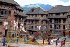 Downtown in the city of Bhaktapur