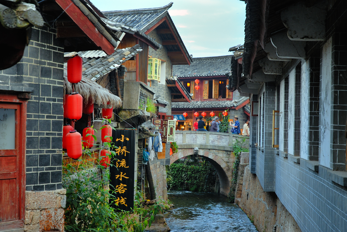 Downtown in the city of Lijiang