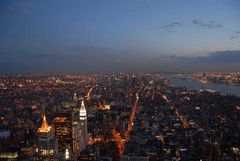 Downtown Manhattan bei Nacht