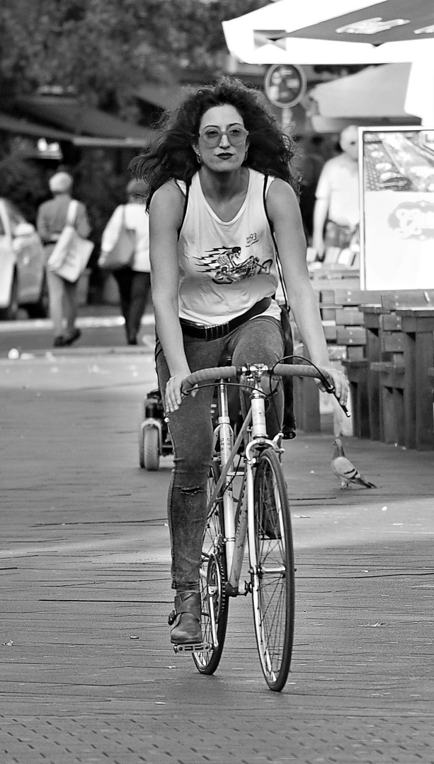 Downtown People - Bike Riding Beauty