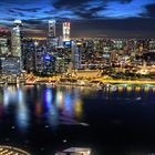 Downtown Singapur kurz nach Sonnenuntergang  