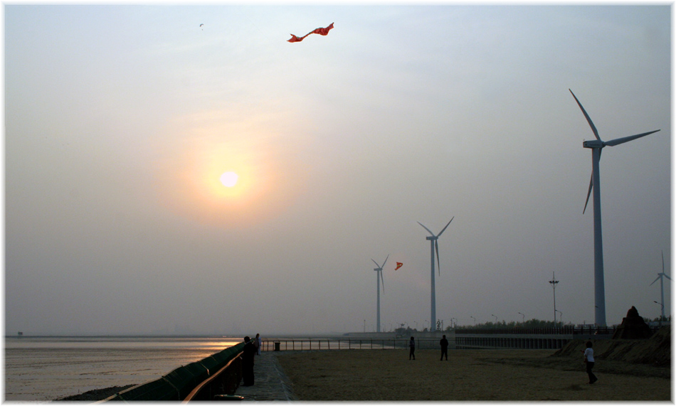 Drachen am Strand von Shanghai