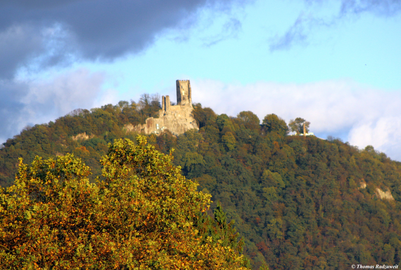 Drachenfels im Abendlicht