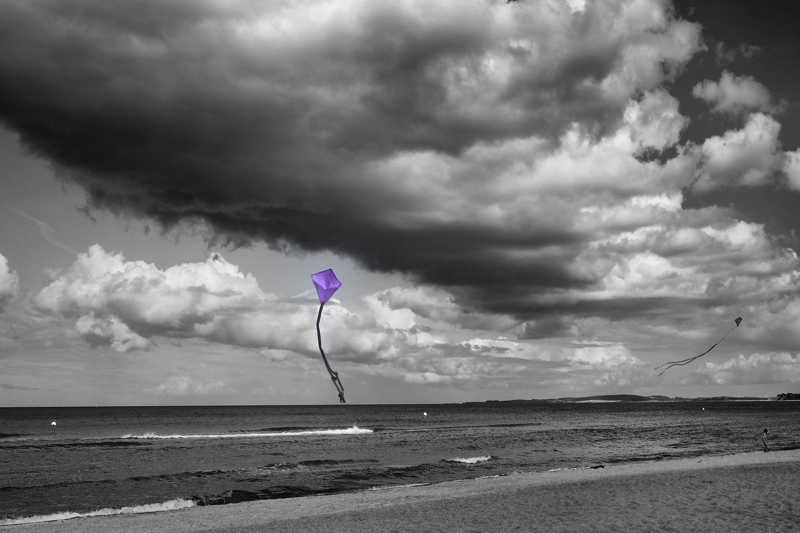 Drachenfliegen am Meer