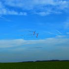 Drachenflug bei windigem Herbstwetter