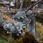 Drachenkopf eines Wasserspenders im Japanischen Garten