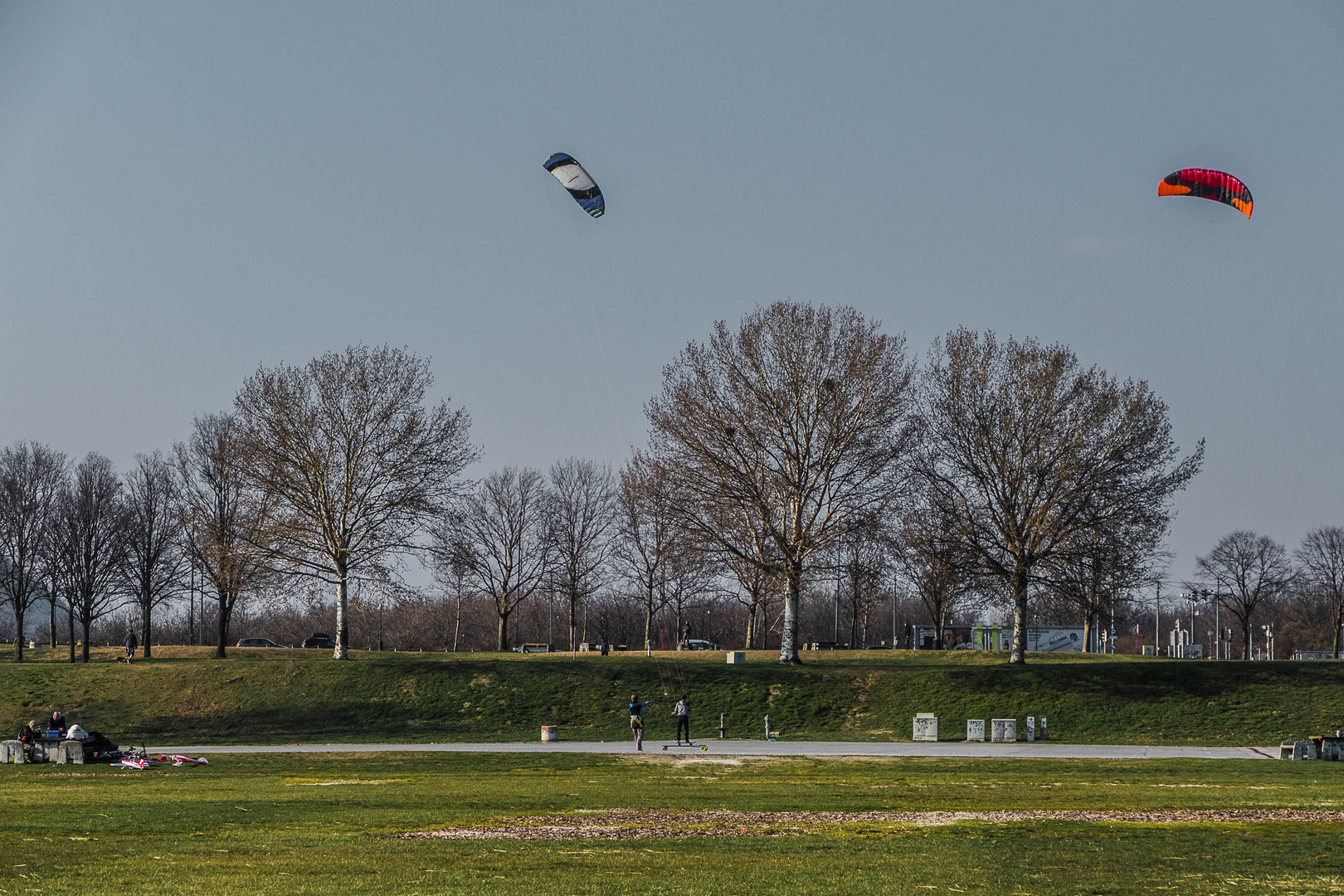 Drachensteigen bei Kaiserwetter auf der Donauinsel