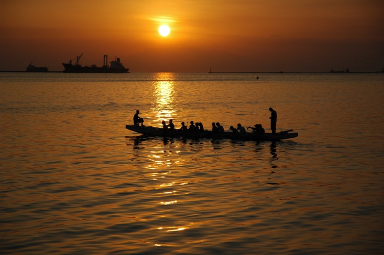 Dragonboat at Sunset